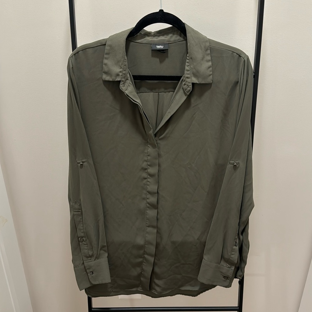 Green Button Down Blouse